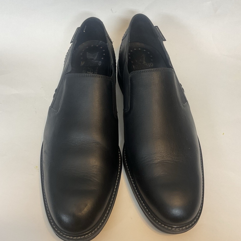 Mephisto Air Jet Loafers Shoes Mens Size 11 Black Leather Slip On Office Shoes - Picture 10 of 12